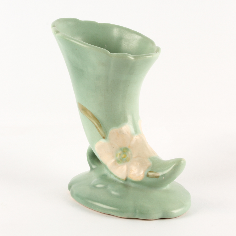 Vintage Weller "Dogwood" Cornucopia Vase