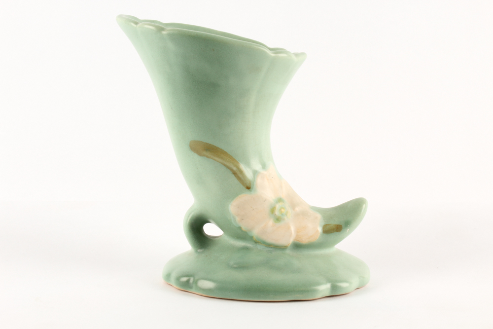 Vintage Weller "Dogwood" Cornucopia Vase