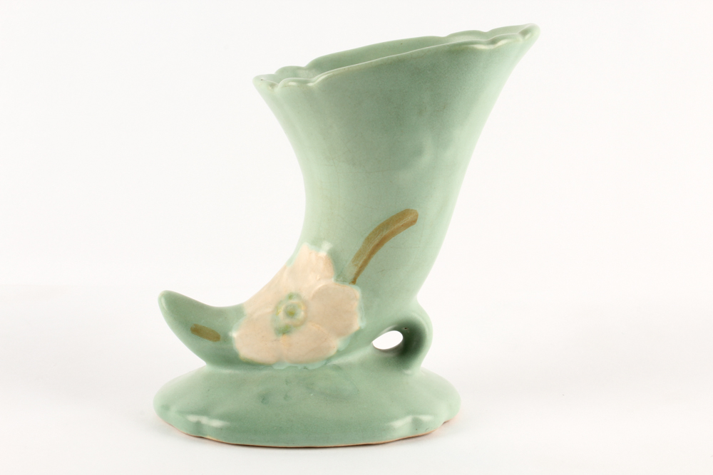 Vintage Weller "Dogwood" Cornucopia Vase