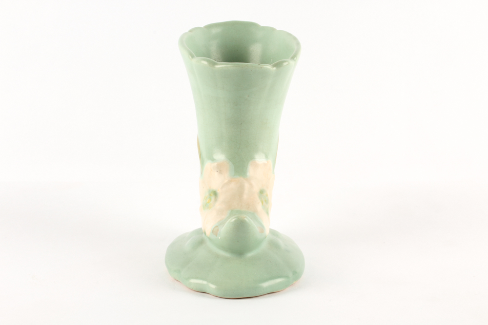 Vintage Weller "Dogwood" Cornucopia Vase