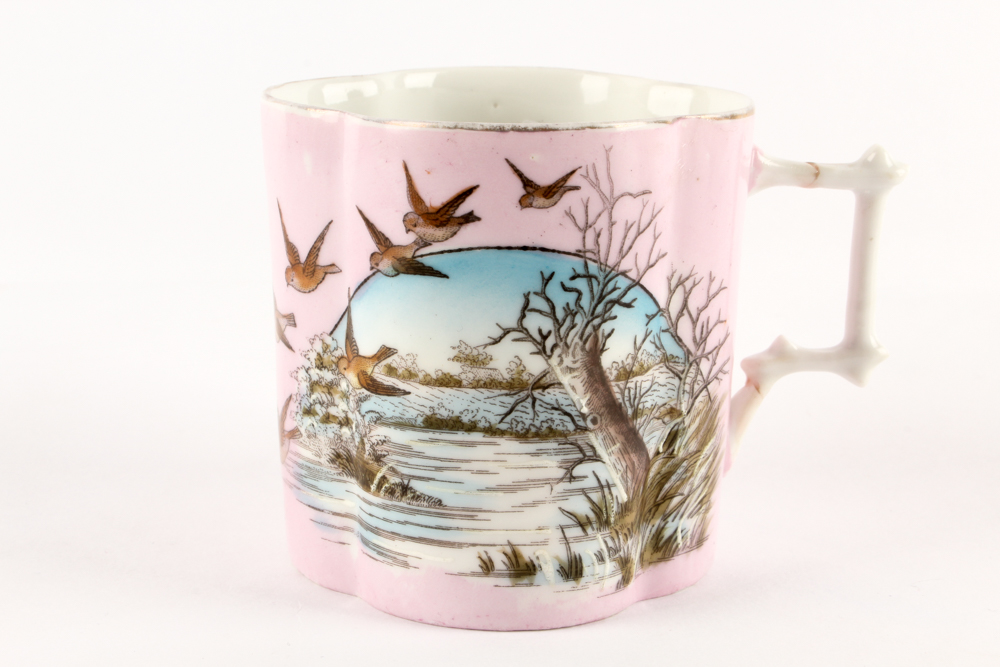 Antique East Liverpool Pottery and Mustache Cup