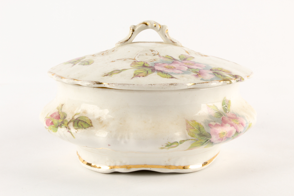 Antique East Liverpool Pottery and Mustache Cup