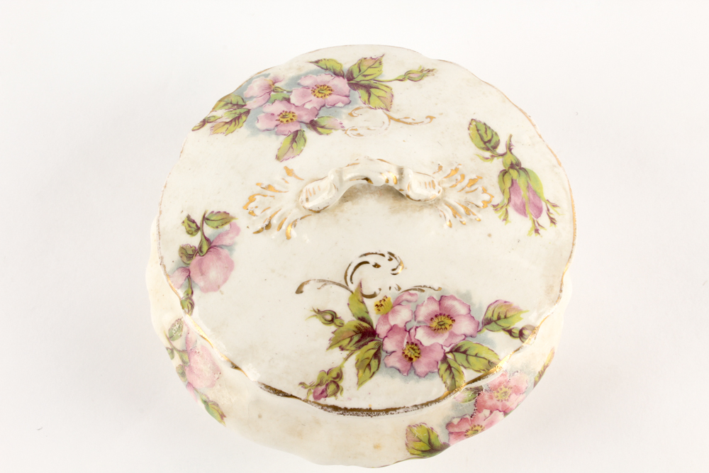 Antique East Liverpool Pottery and Mustache Cup