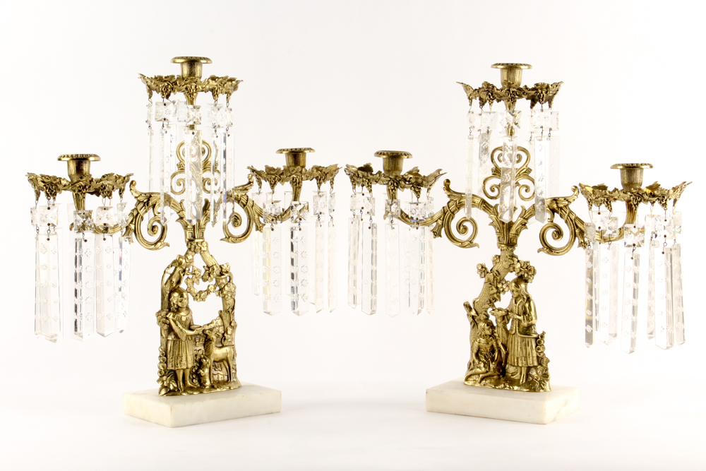Antique American Victorian Girandoles by Cornelius & Sons
