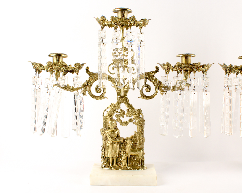 Antique American Victorian Girandoles by Cornelius & Sons