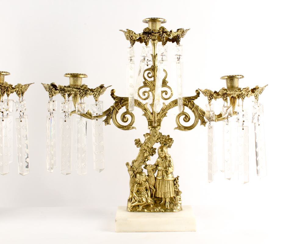 Antique American Victorian Girandoles by Cornelius & Sons