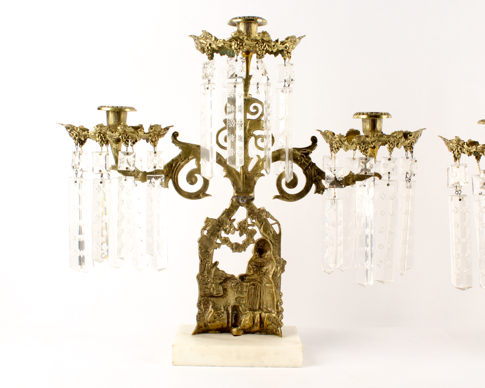 Antique American Victorian Girandoles by Cornelius & Sons