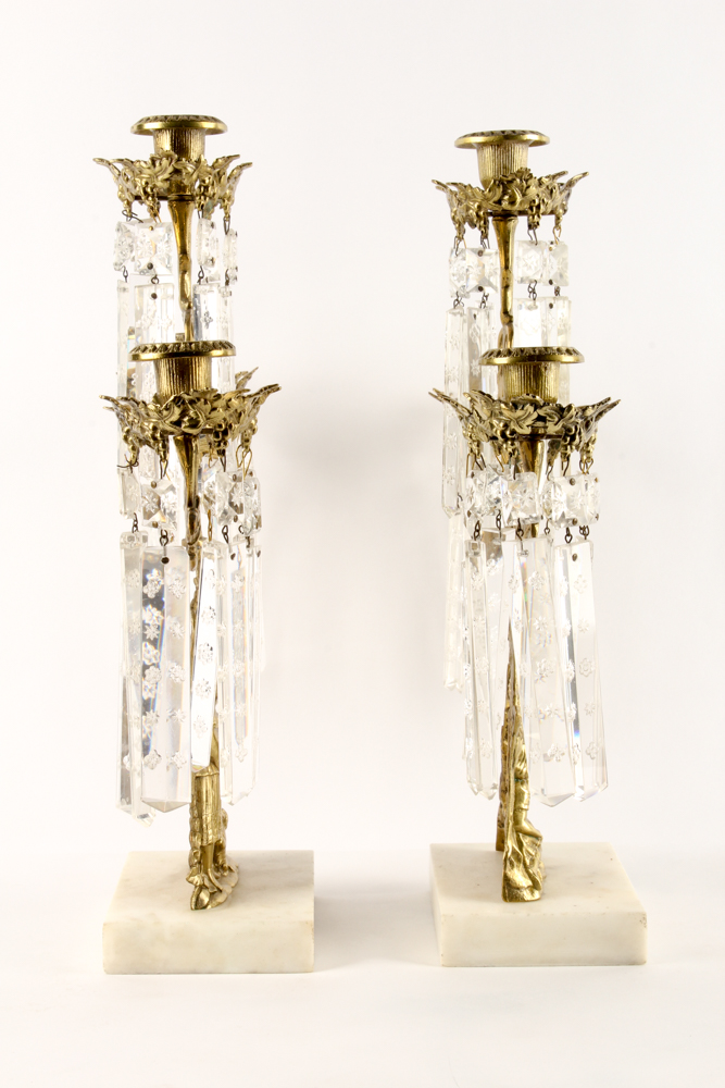Antique American Victorian Girandoles by Cornelius & Sons