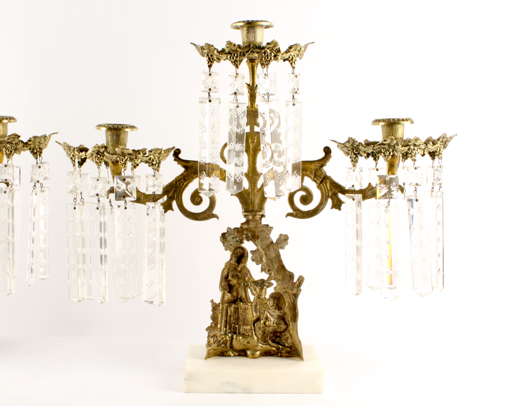 Antique American Victorian Girandoles by Cornelius & Sons