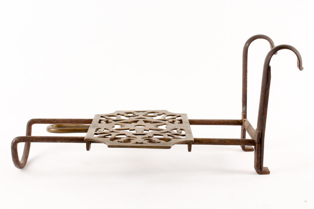 Vintage Copper Kettle and Brass Trivet