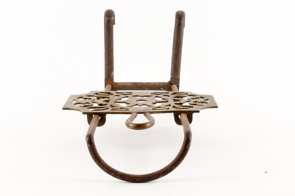 Vintage Copper Kettle and Brass Trivet