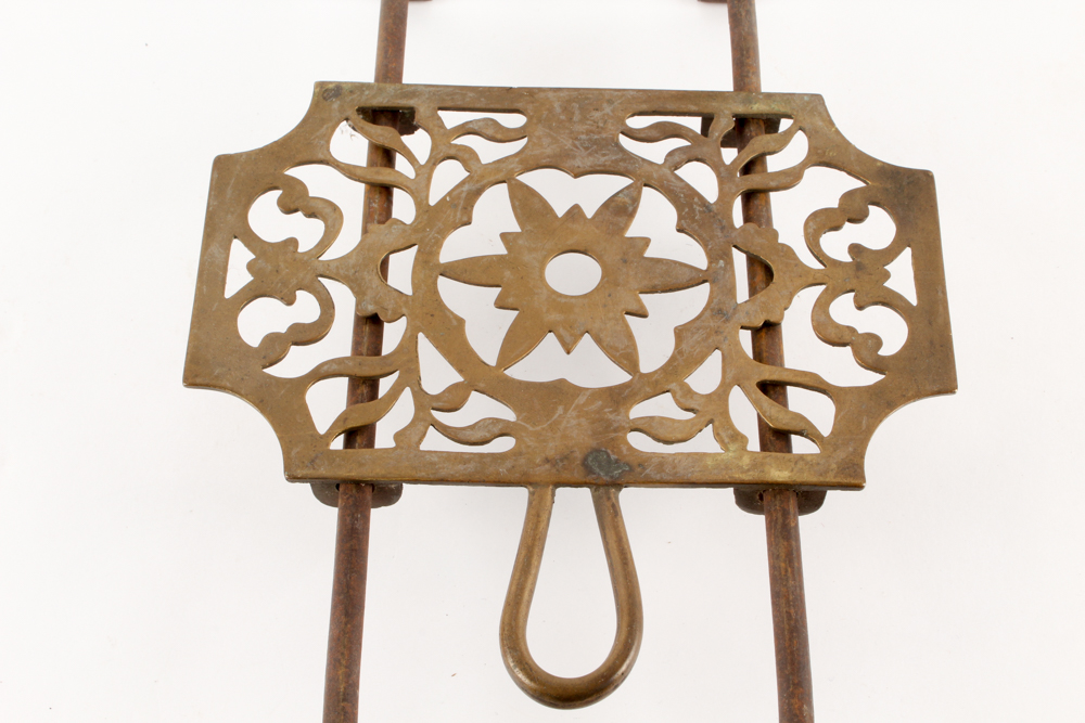Vintage Copper Kettle and Brass Trivet
