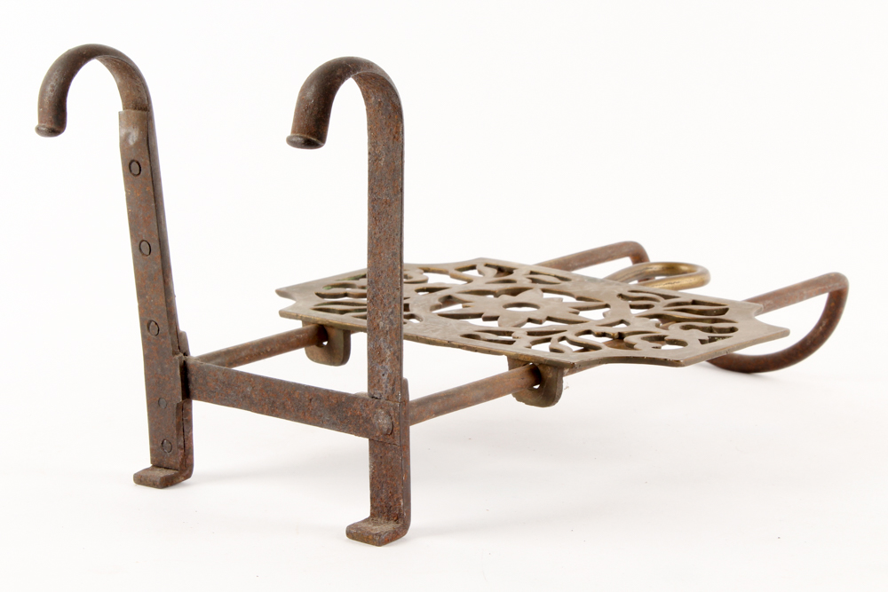 Vintage Copper Kettle and Brass Trivet