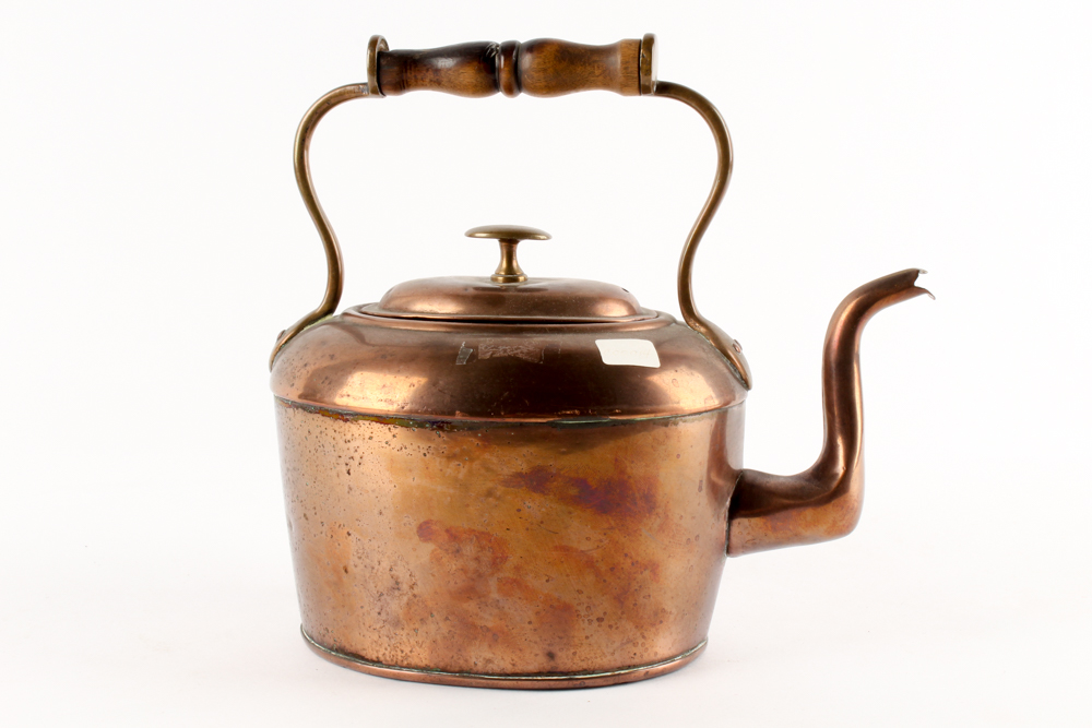 Vintage Copper Kettle and Brass Trivet