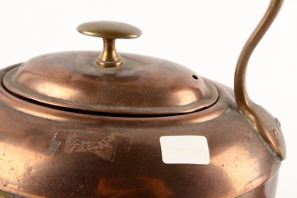 Vintage Copper Kettle and Brass Trivet