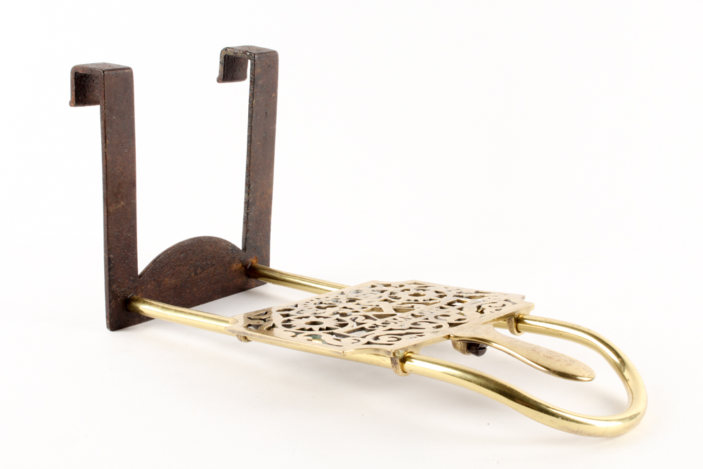 Antique Copper Teapot with Openwork Brass Trivet