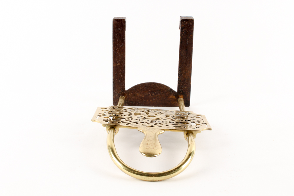 Antique Copper Teapot with Openwork Brass Trivet