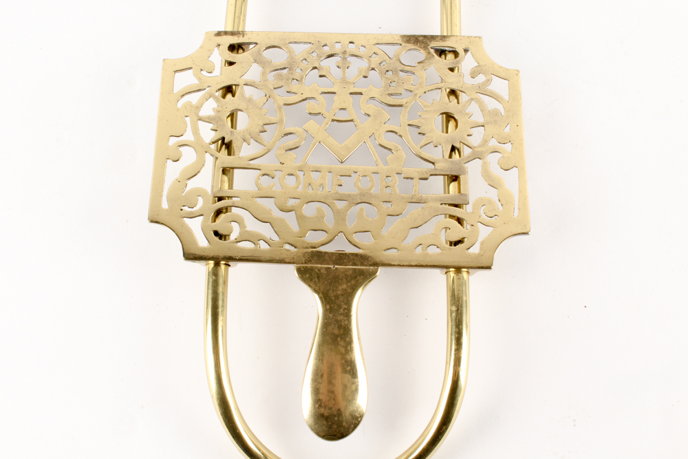 Antique Copper Teapot with Openwork Brass Trivet