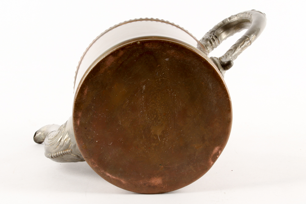 Antique Copper Teapot with Openwork Brass Trivet