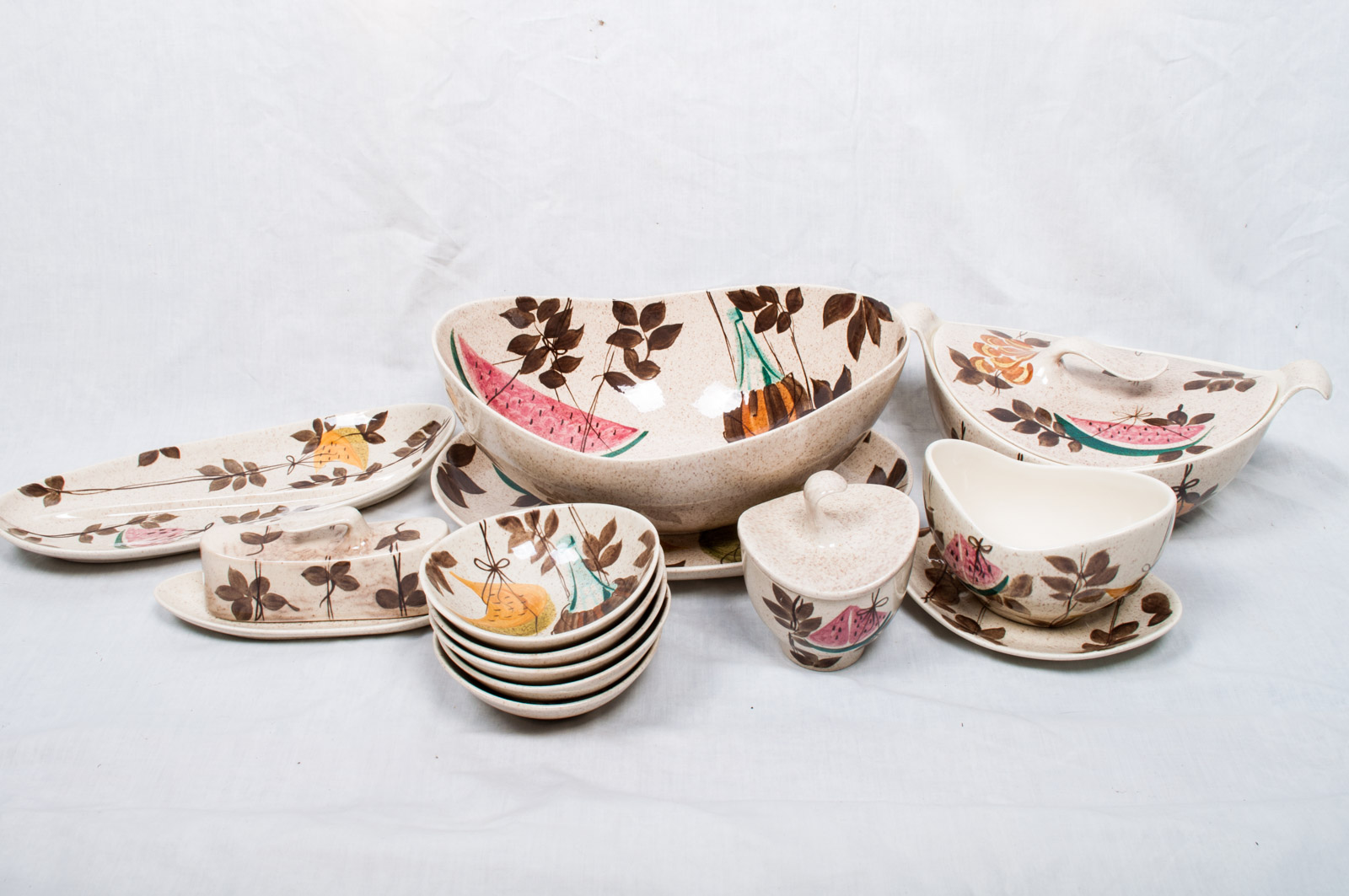 Vintage Red Wing "Tampico" Hand-Painted China Tableware