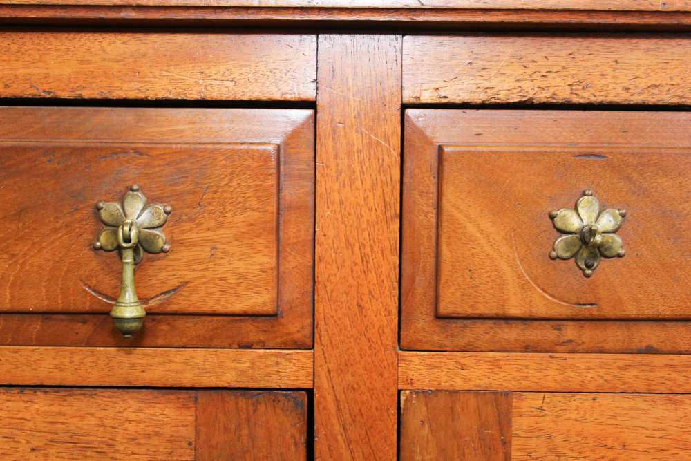 Antique Victorian Walnut Sideboard with Mirrored Top
