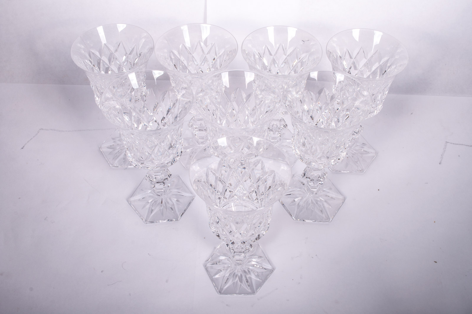 Vintage Val St. Lambert "Metternich Fantaisie" Crystal Decanter and Stemware