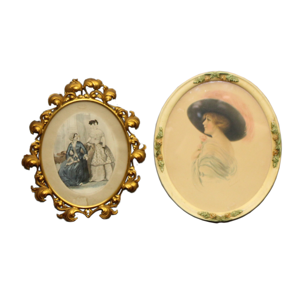 Vintage Lithograph and Engraving Portraits of Women