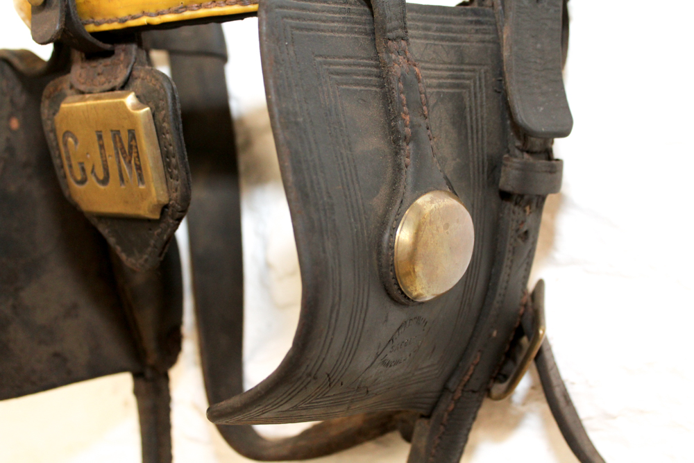 Vintage Monogrammed Driving Horse Bridle With Blinkers