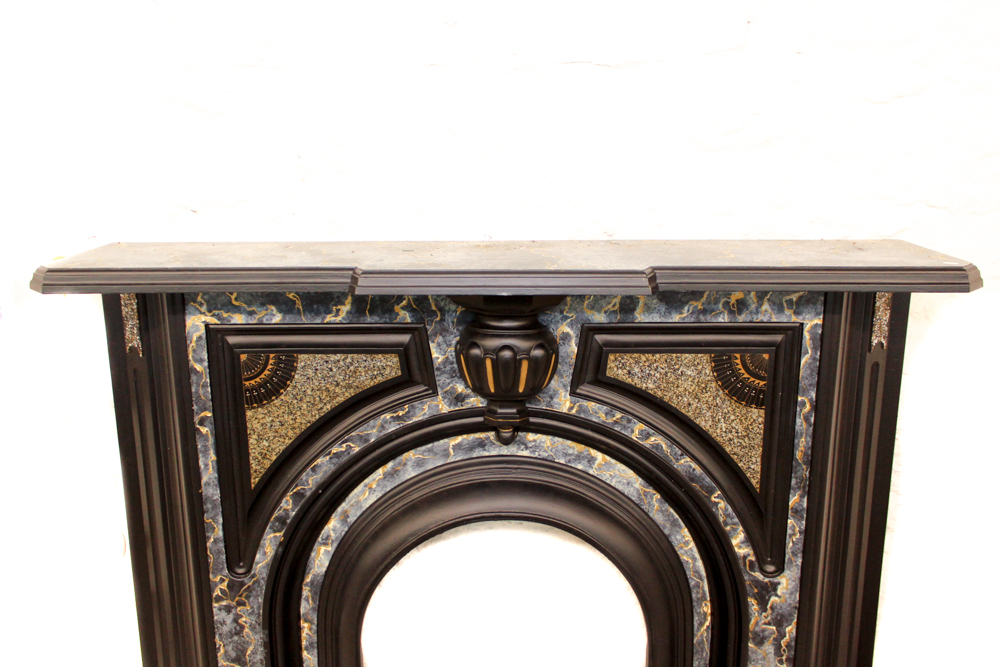 Refinished Victorian Style Fireplace Surround With Mantel