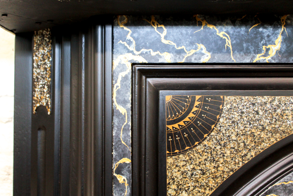 Refinished Victorian Style Fireplace Surround With Mantel