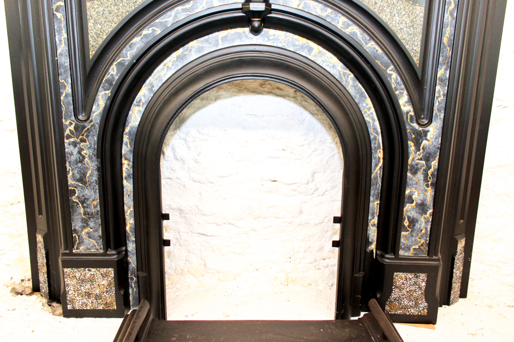 Refinished Victorian Style Fireplace Surround With Mantel