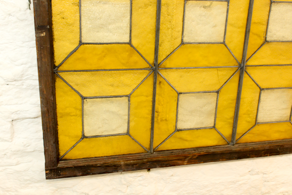 Antique Framed Stained Glass Panel