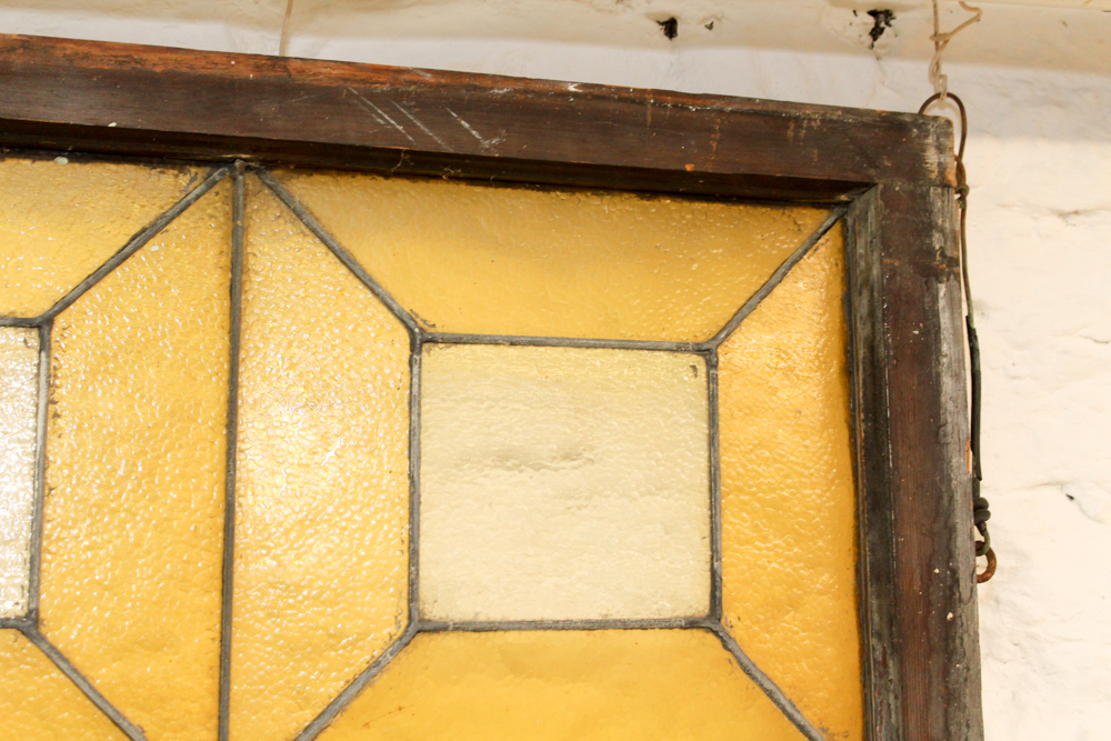 Antique Framed Stained Glass Panel