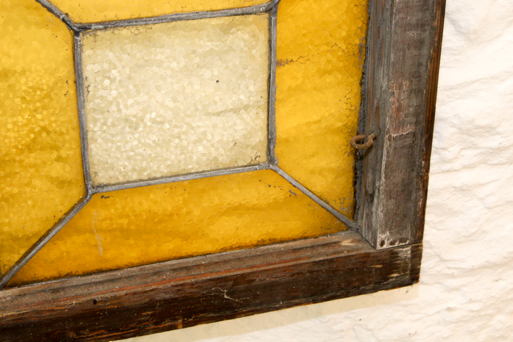 Antique Framed Stained Glass Panel