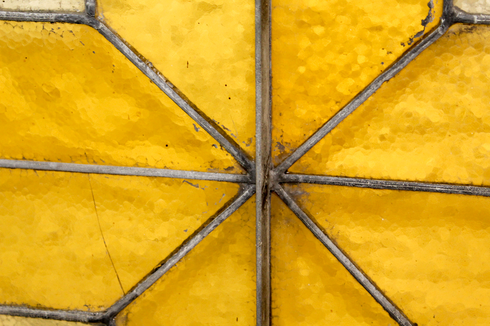 Antique Framed Stained Glass Panel