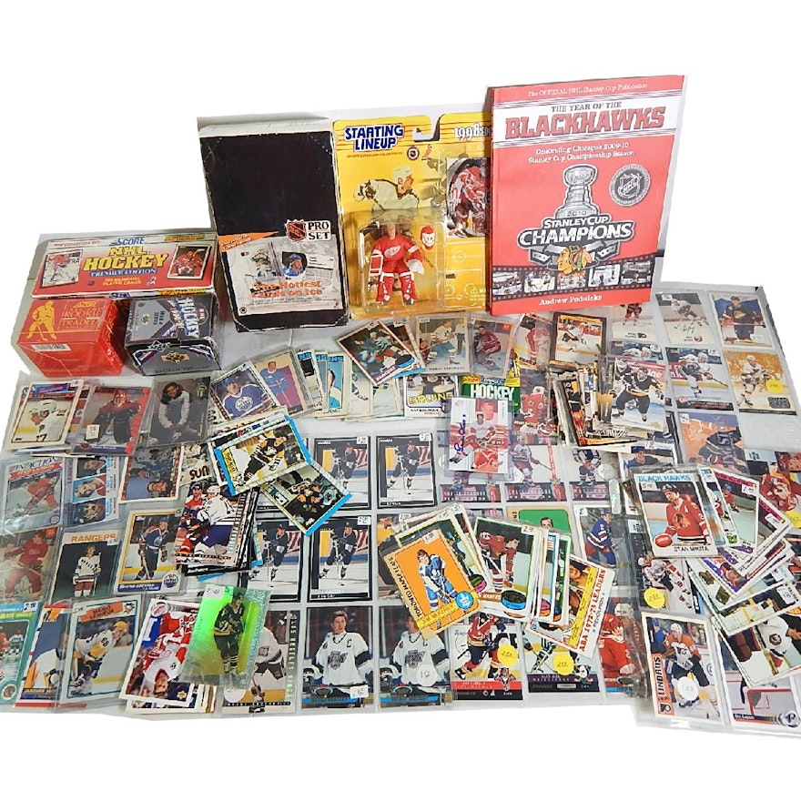 Hockey Collectibles with Unopened Wax Pack Sets, Action Figures, Cards and More