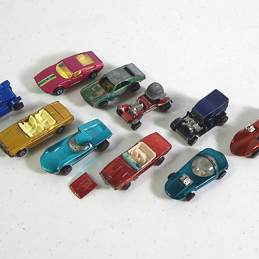 1960s and 1970s Hot Wheels and Matchbox Cars with Red Line