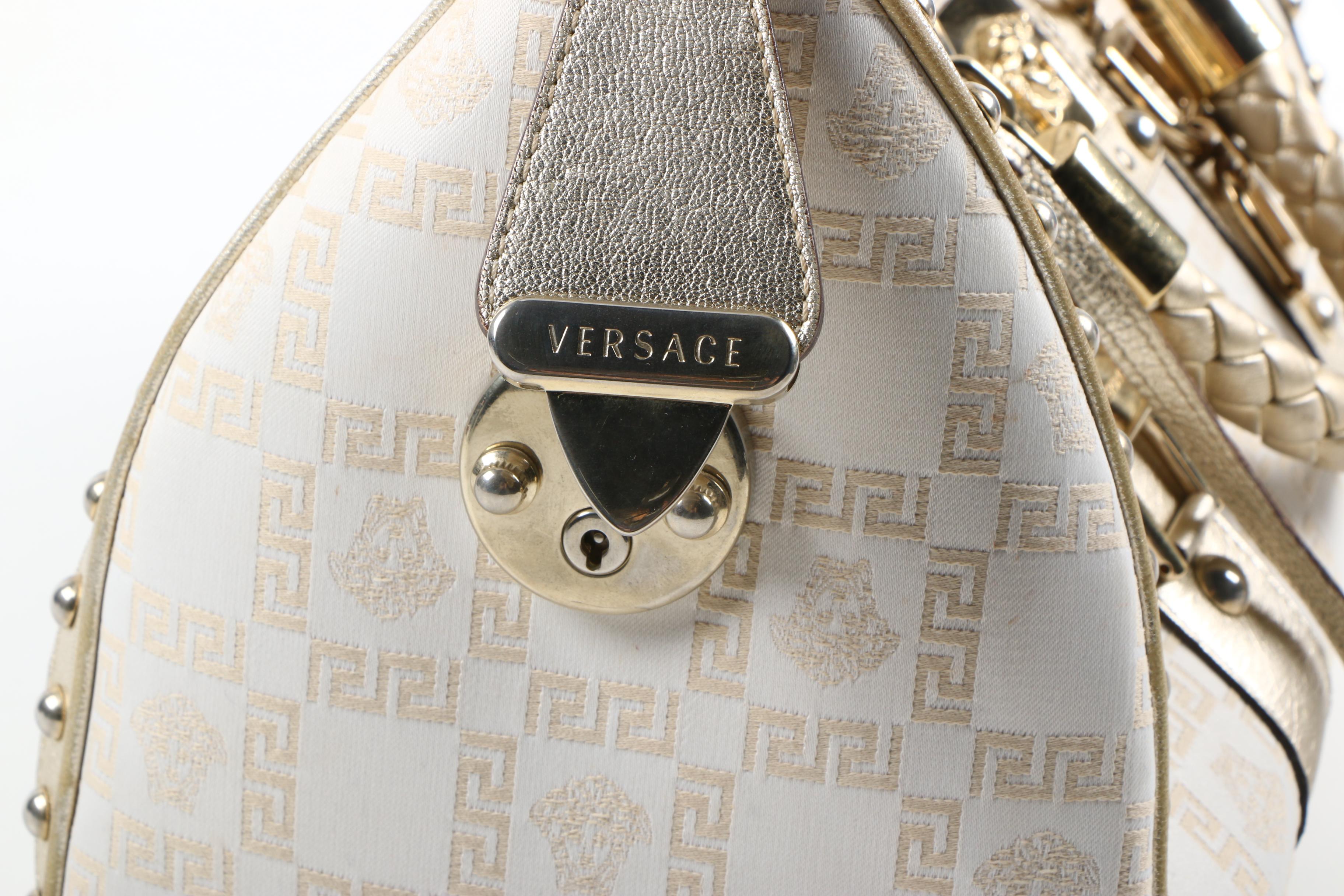 Versace Metallic Monogram Madonna Bag