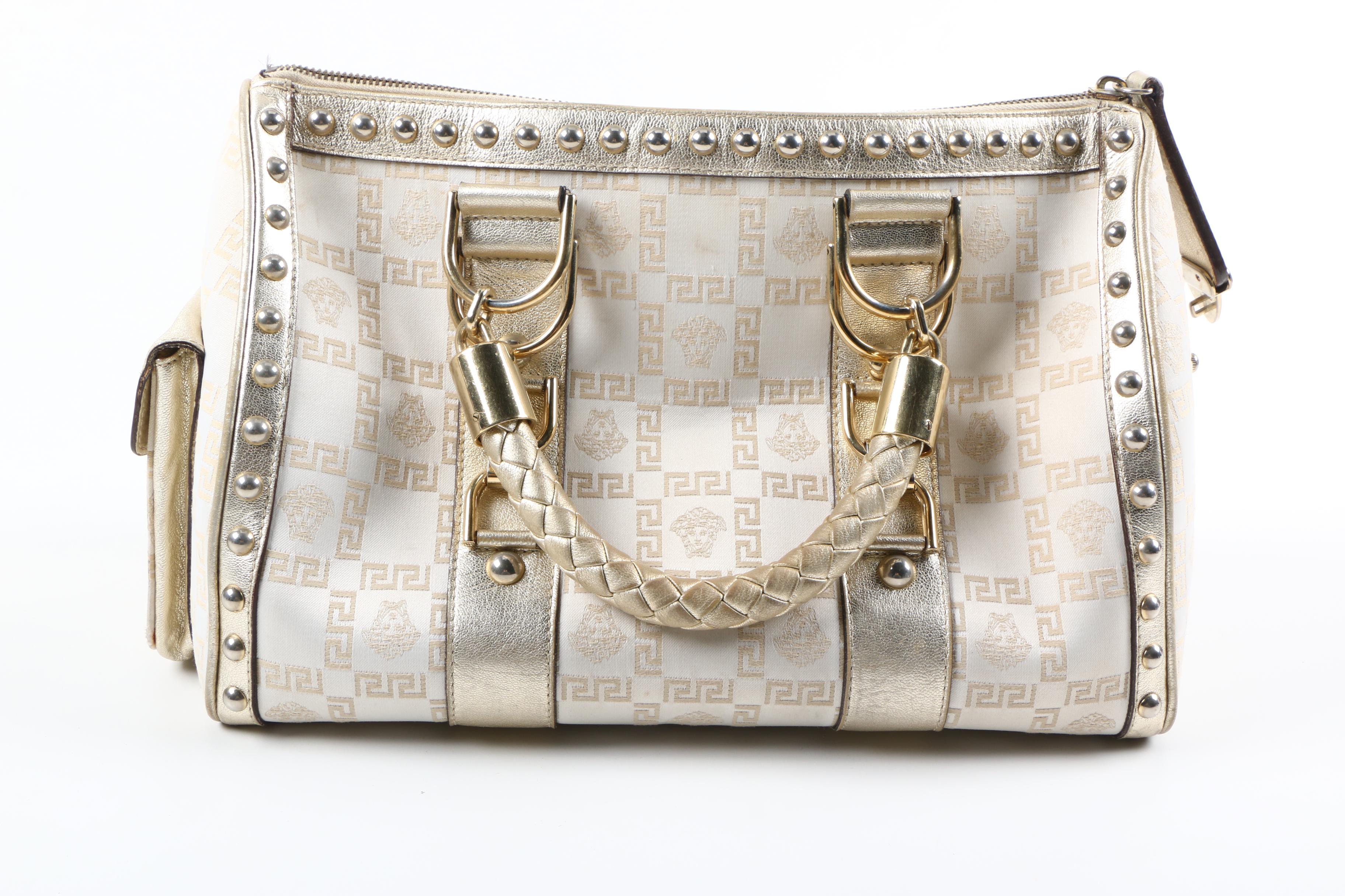 Versace Metallic Monogram Madonna Bag