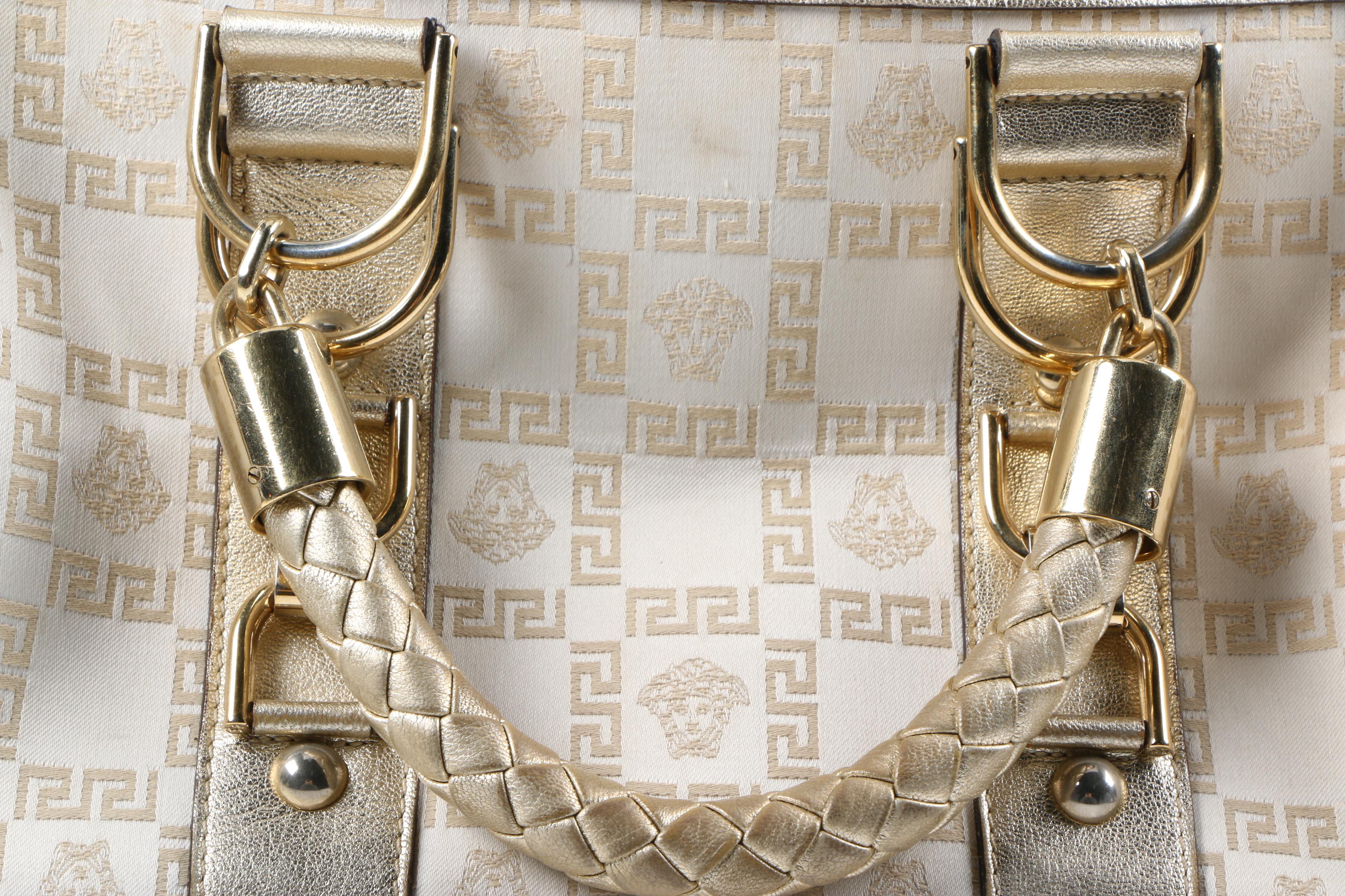 Versace Metallic Monogram Madonna Bag