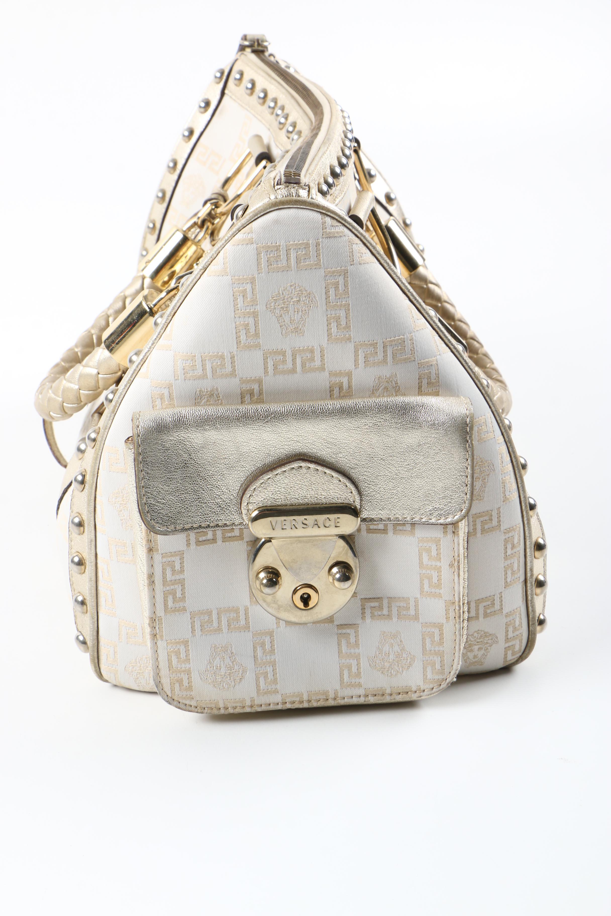 Versace Metallic Monogram Madonna Bag