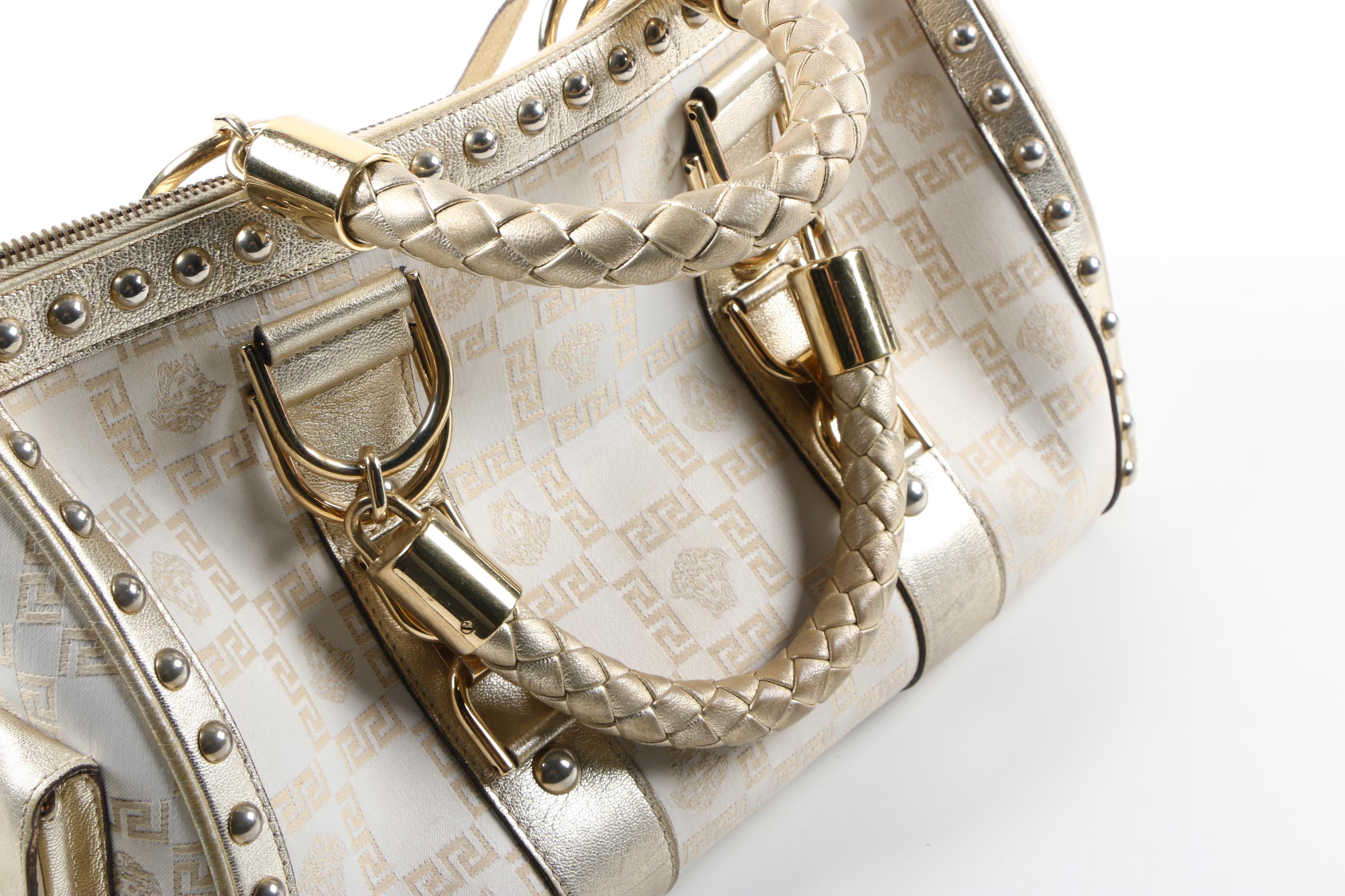 Versace Metallic Monogram Madonna Bag