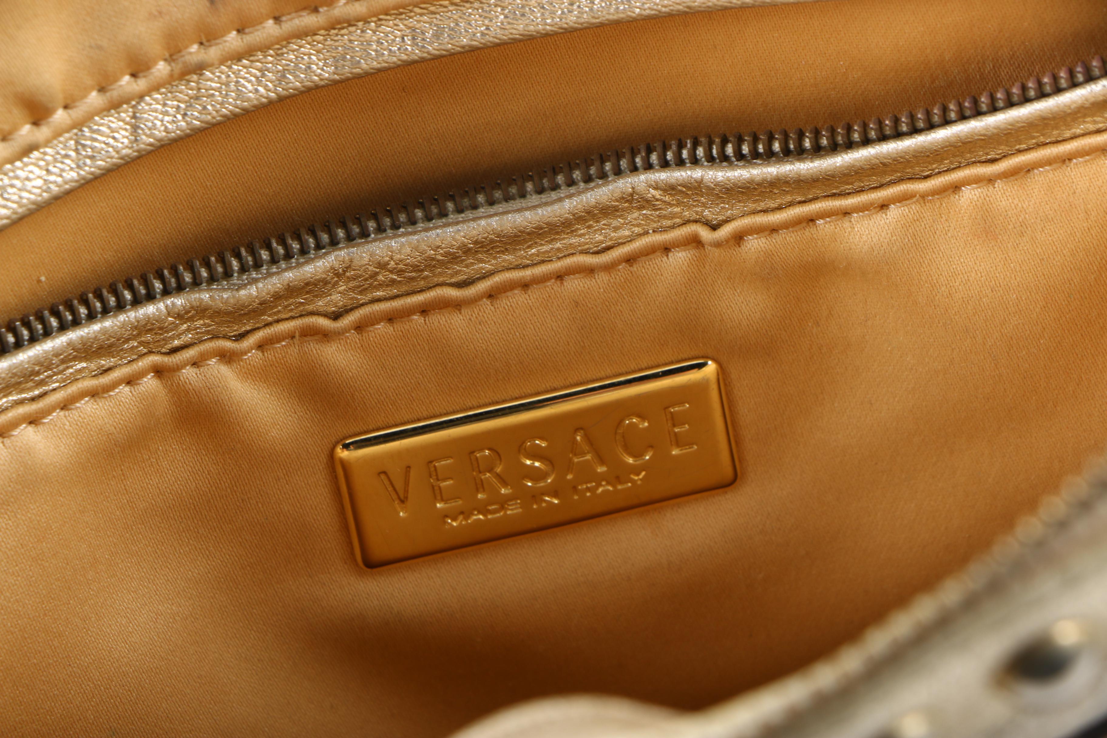 Versace Metallic Monogram Madonna Bag