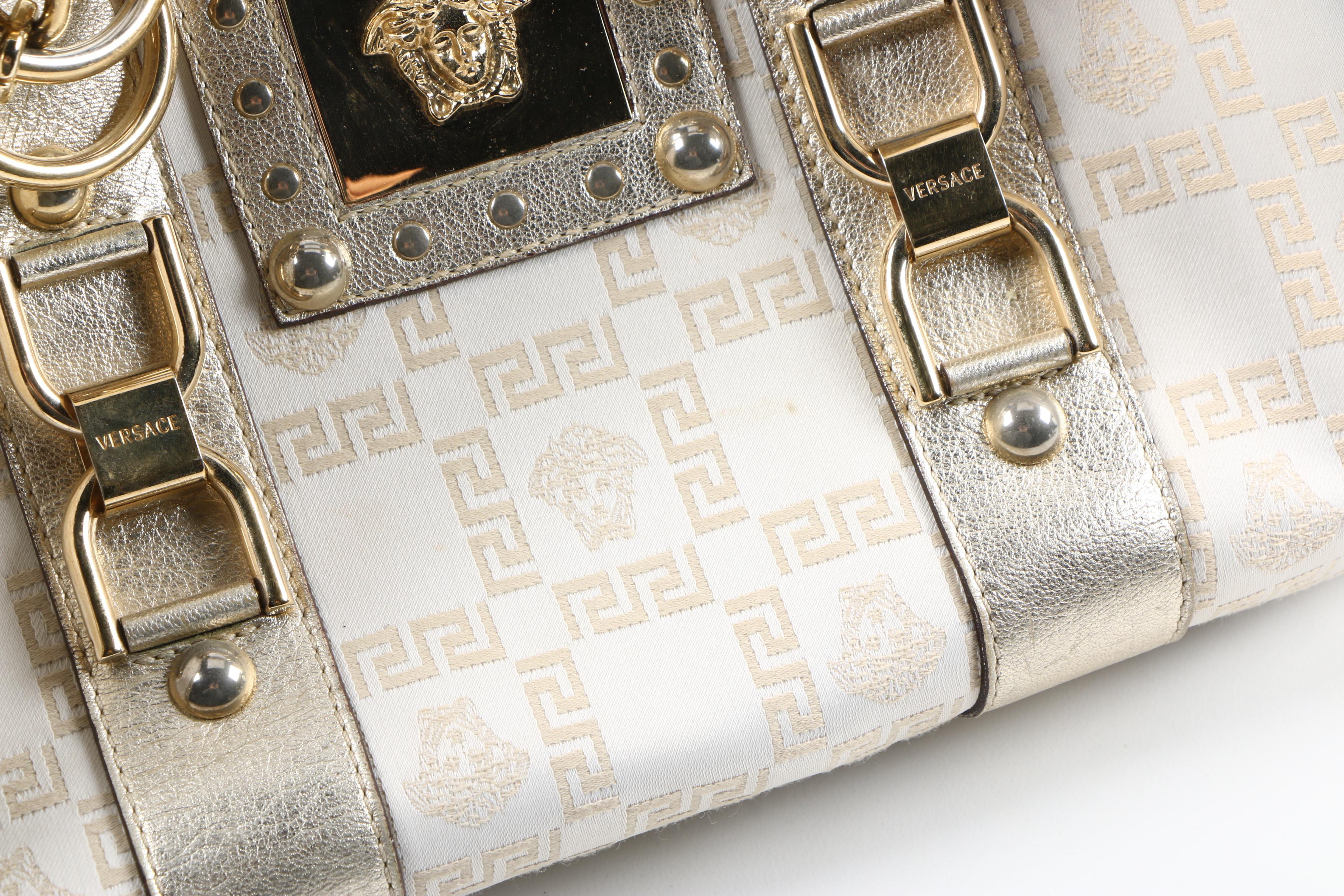 Versace Metallic Monogram Madonna Bag