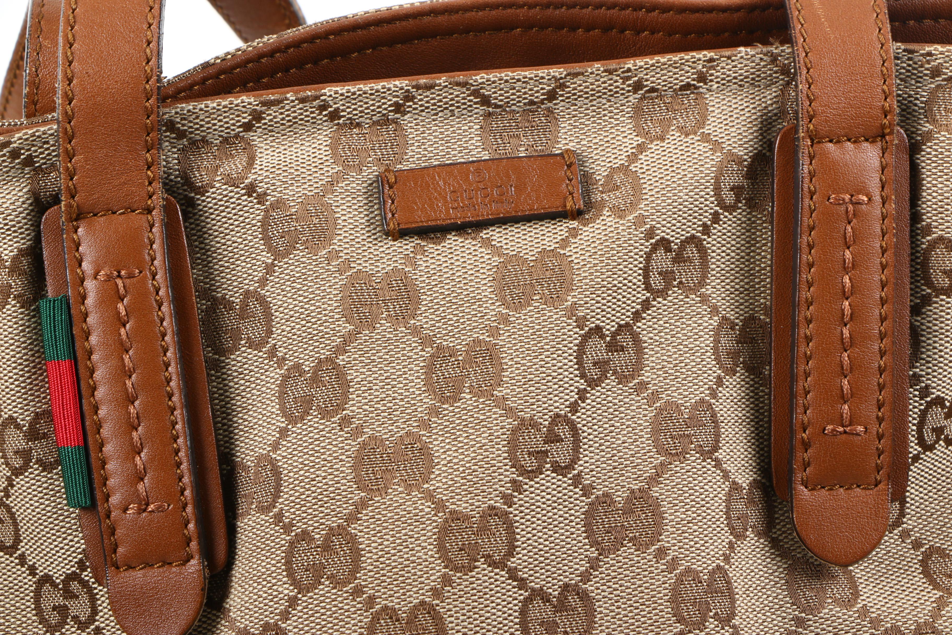 Gucci GG Canvas and Leather Tote Bag