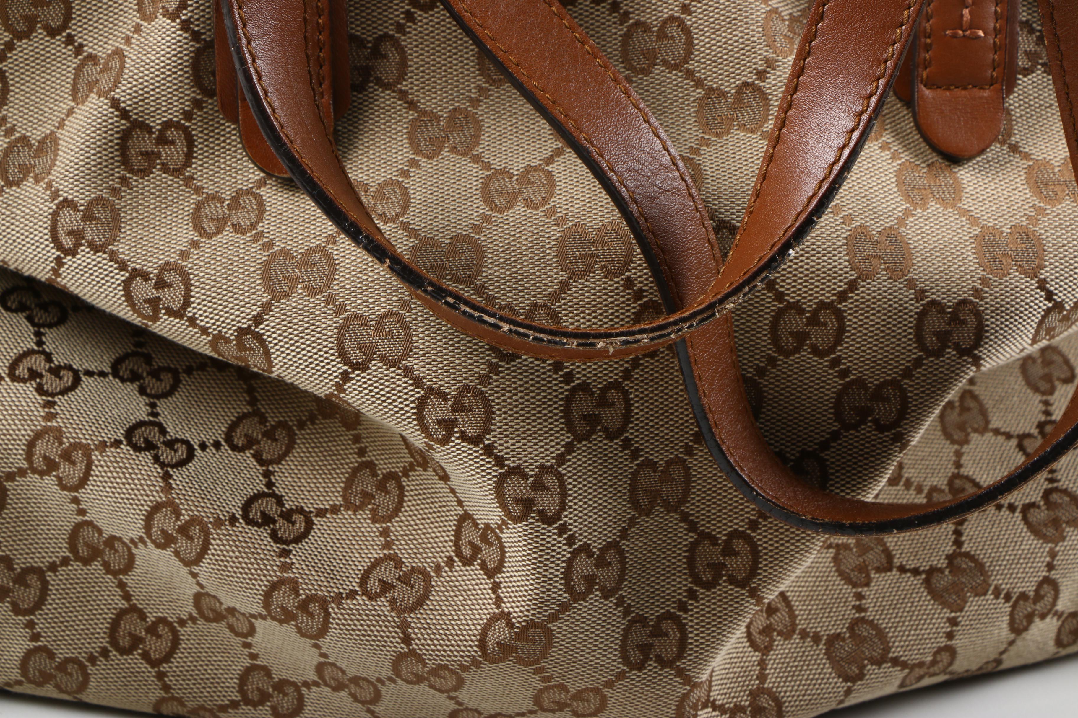 Gucci GG Canvas and Leather Tote Bag