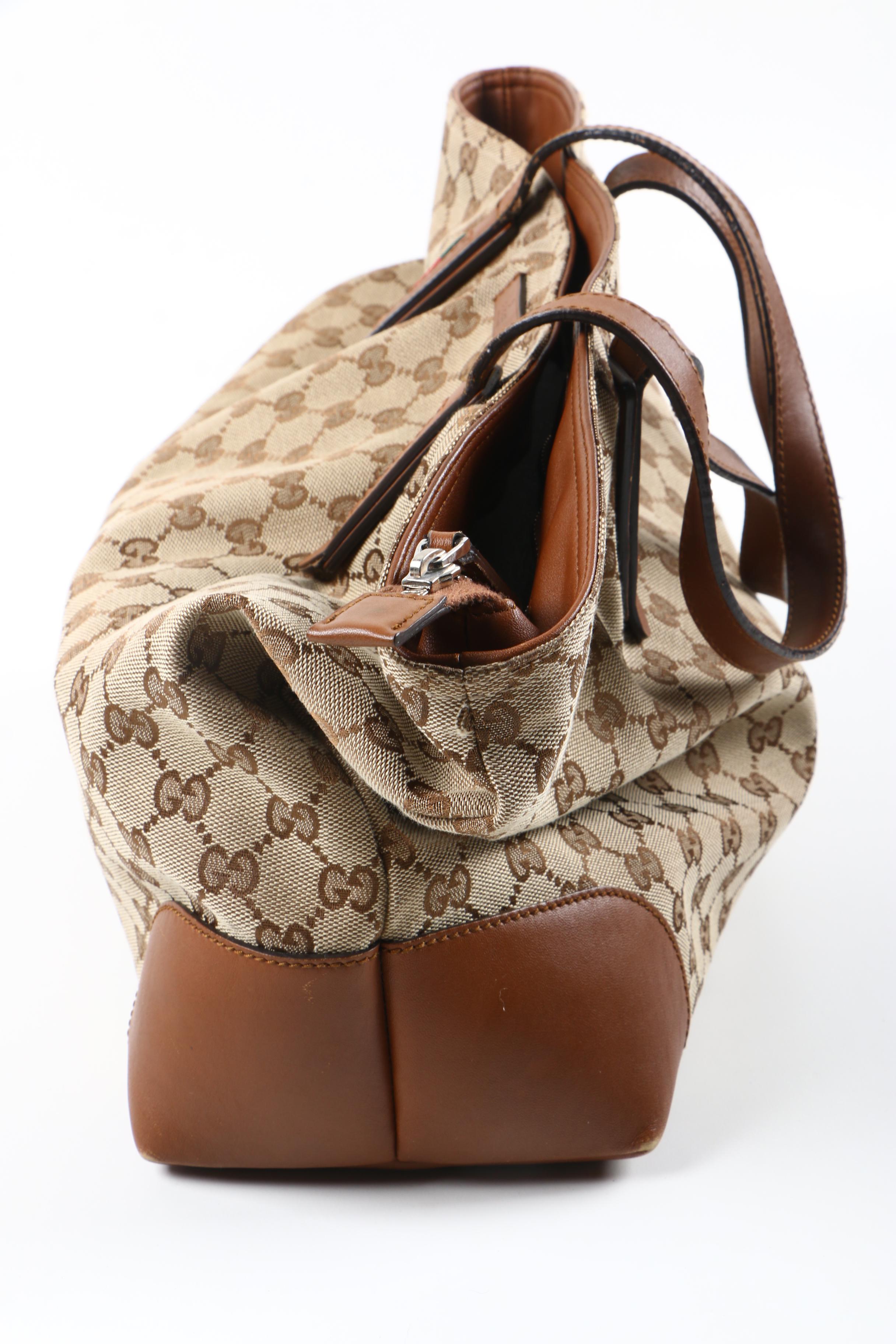 Gucci GG Canvas and Leather Tote Bag