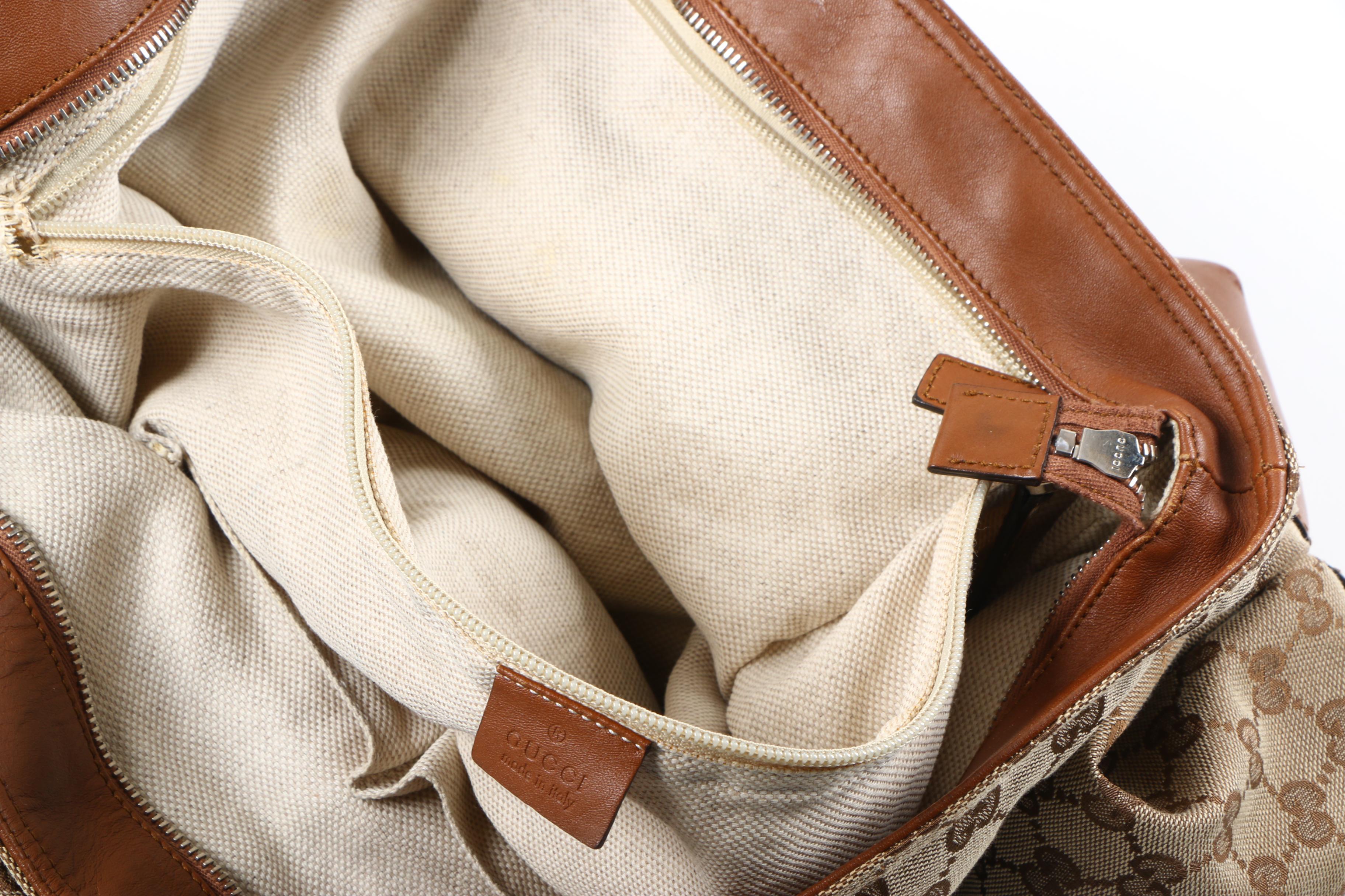 Gucci GG Canvas and Leather Tote Bag