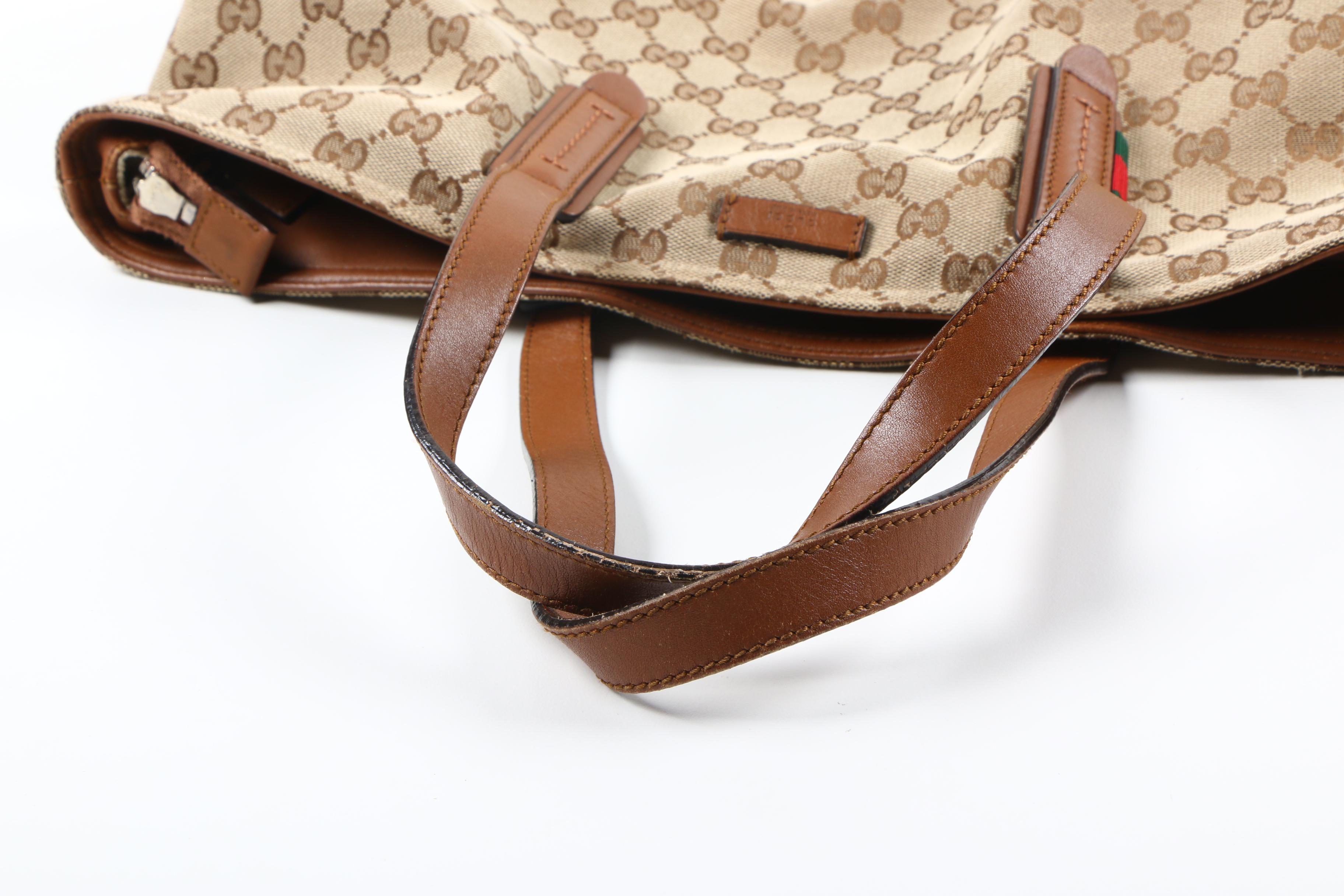 Gucci GG Canvas and Leather Tote Bag