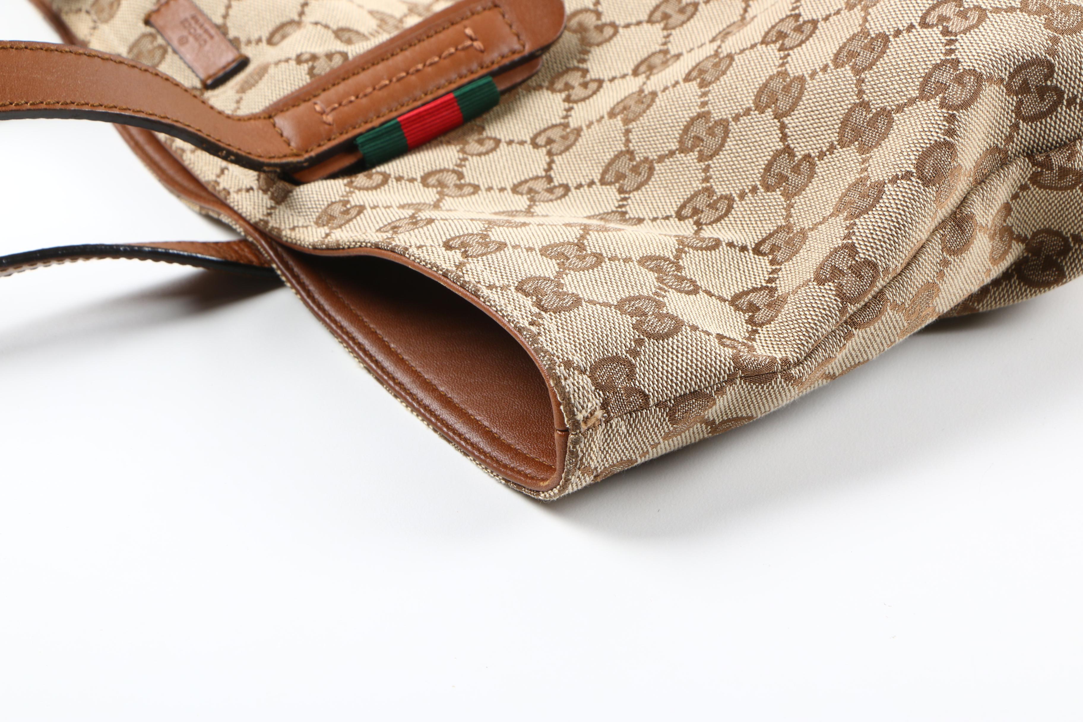 Gucci GG Canvas and Leather Tote Bag